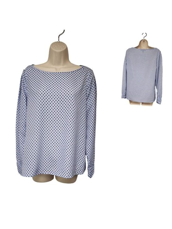Banana Republic Tops - Banana Republic Women Long Sleeve Multicolor Blue Floral Blouse Shirt Size M
